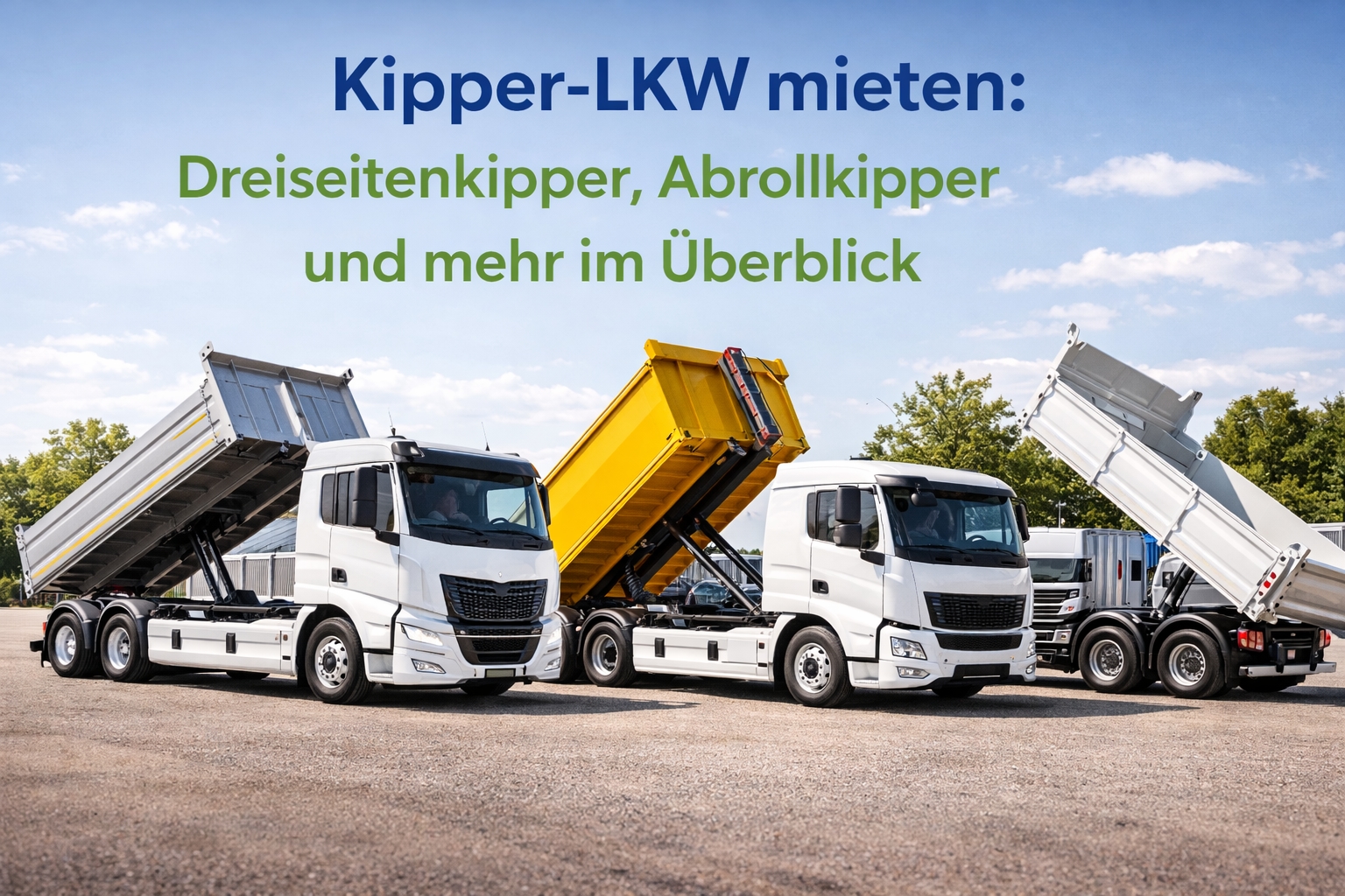 Kipper-LKW mieten: Dreiseitenkipper, Abrollkipper und mehr im Überblick